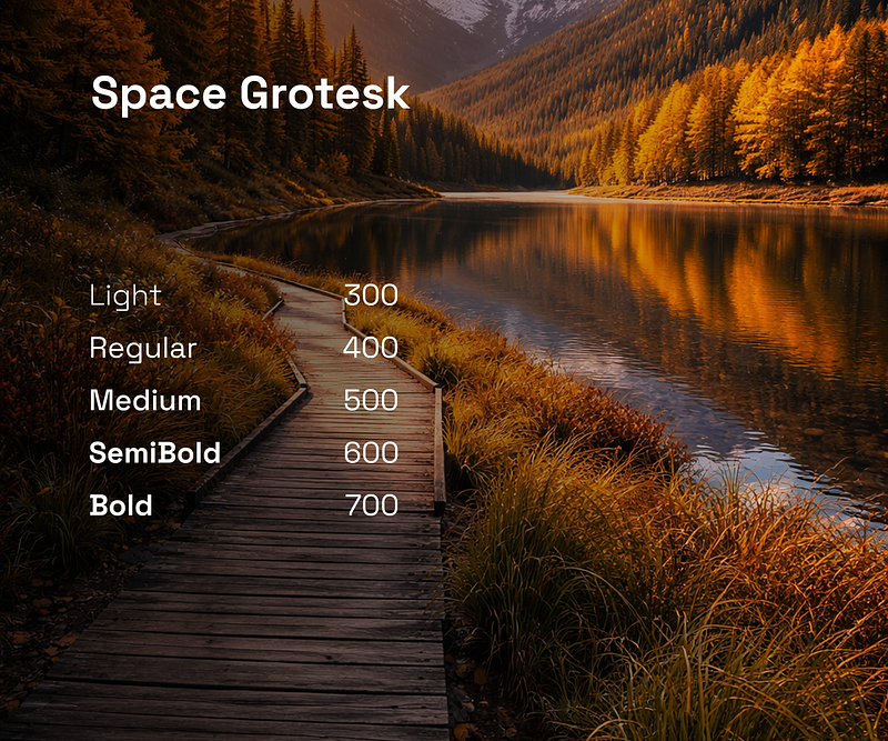 An example of the variable font Space Grotesk
