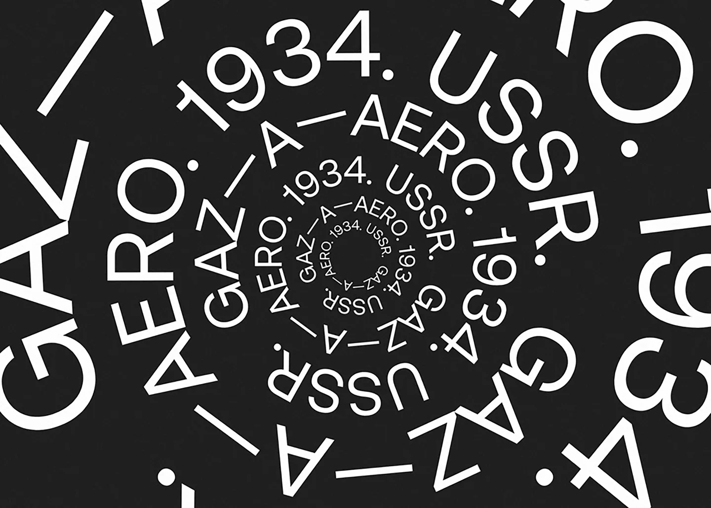 A circular typographic design swirling towards the center of the image