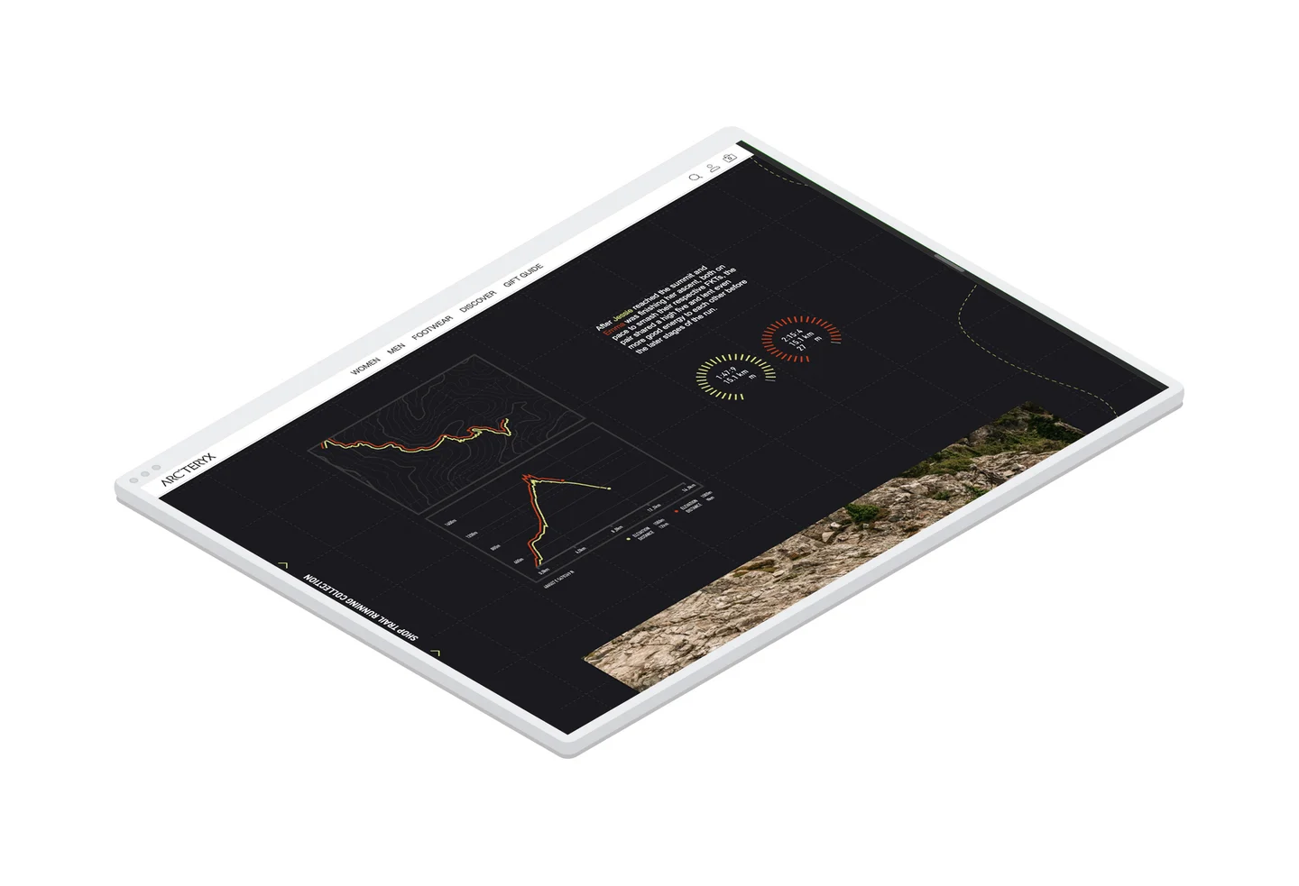 an interactive animation displaying the runners stats and times on the award winning Spring Run experience