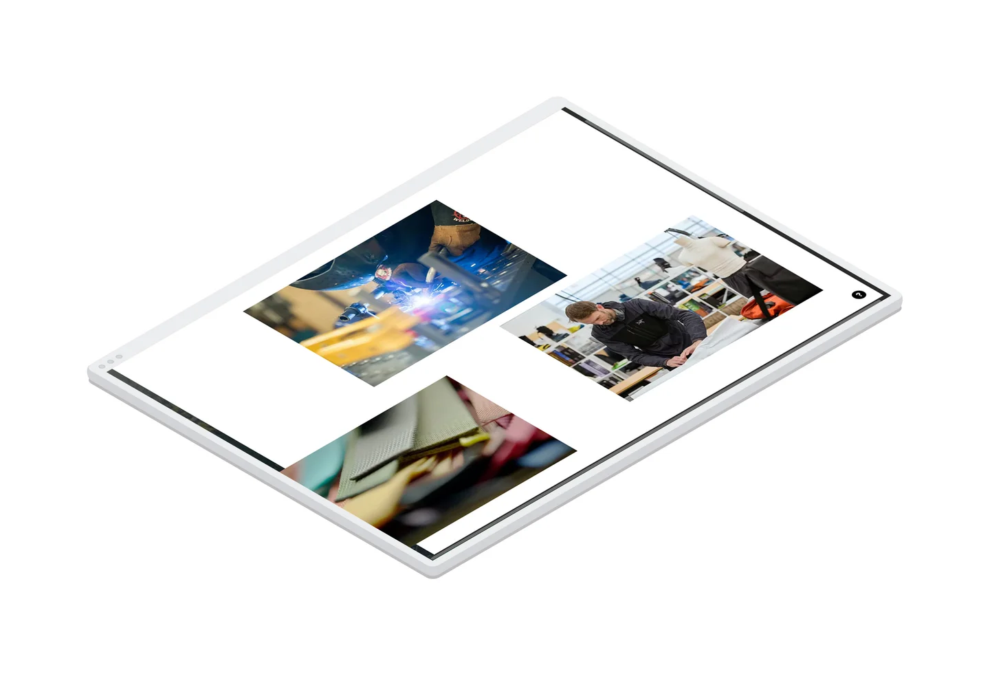 A photo collage from the Who We Are brand experience in a browser window