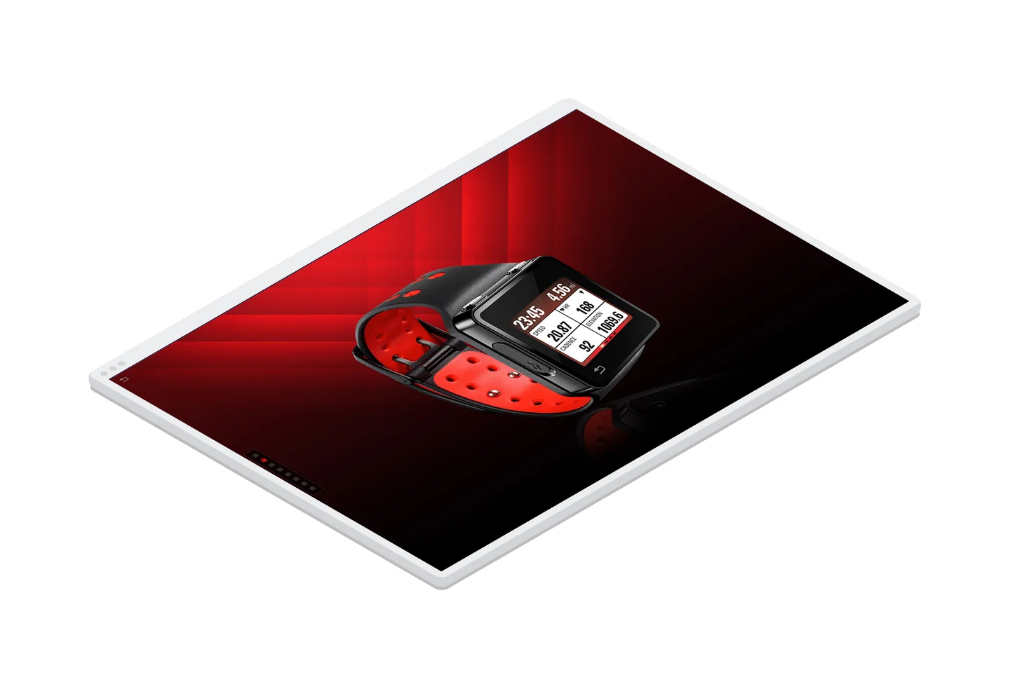 A MotoActv device featured in the homepage of the product launch experience