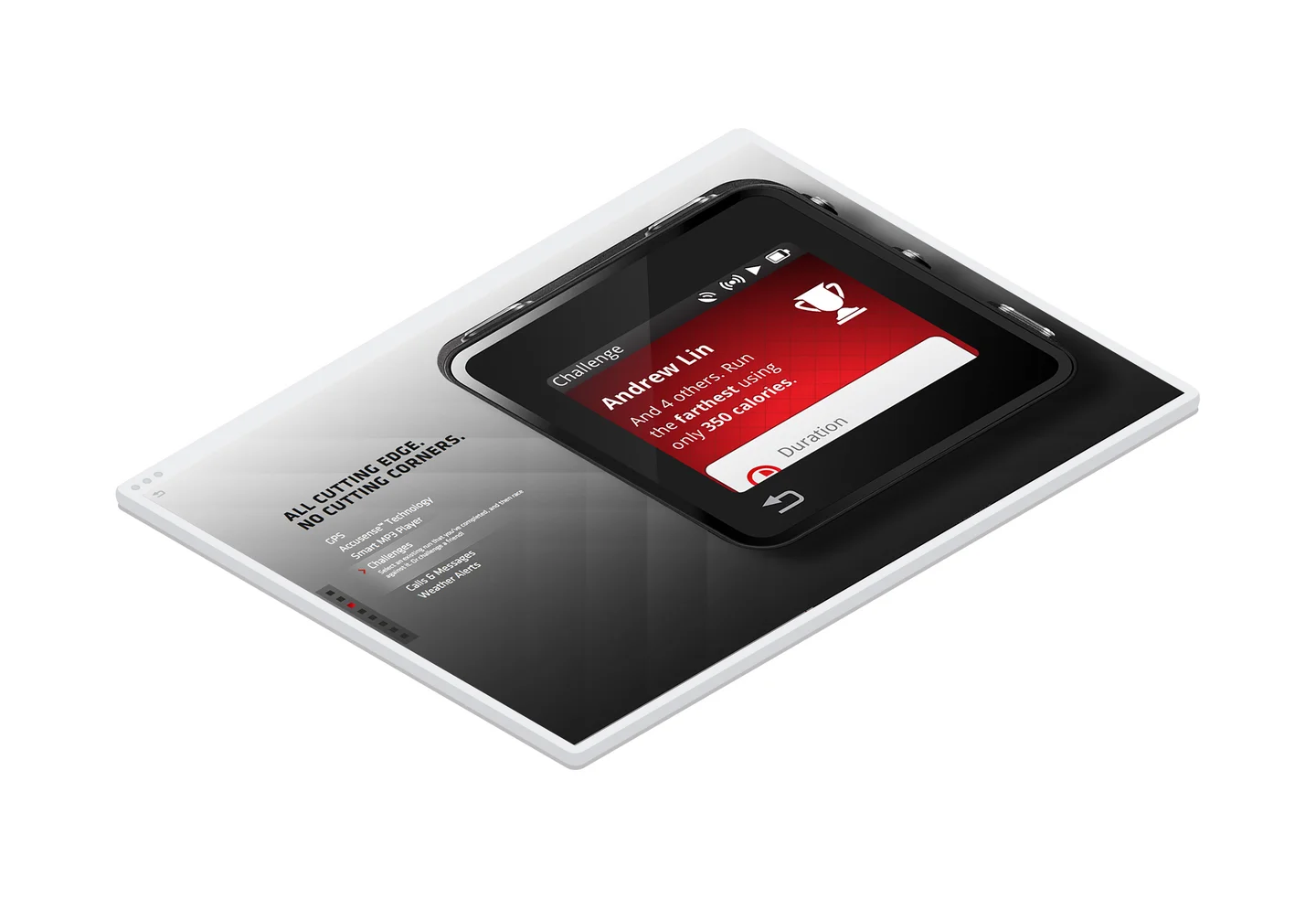 A section of the MotoActv home page displaying the devices features and capabilities