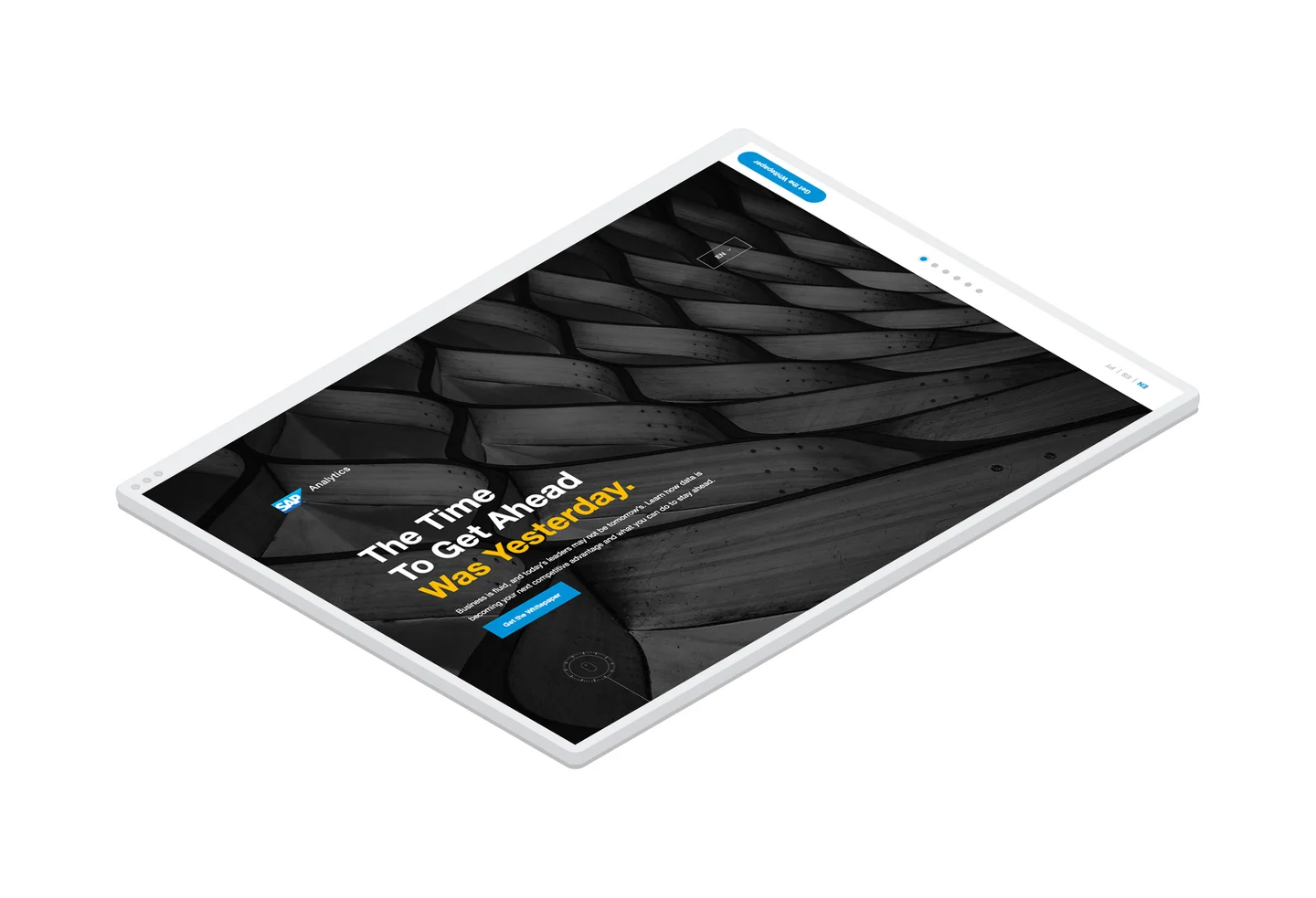 The home screen of the sales tool that accompanied the Win the Board site