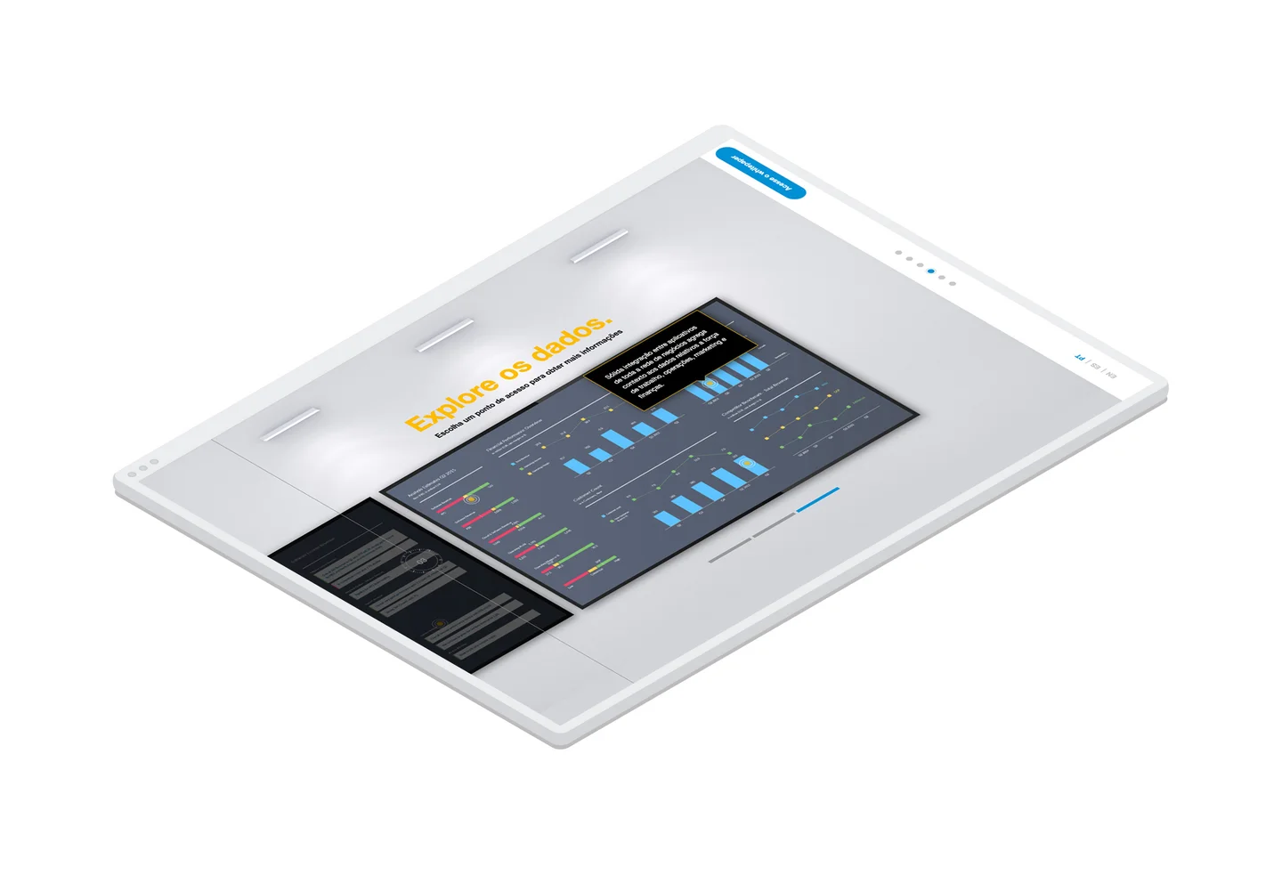 An information slide in the Digital Boardroom sales tool displayed in Spanish