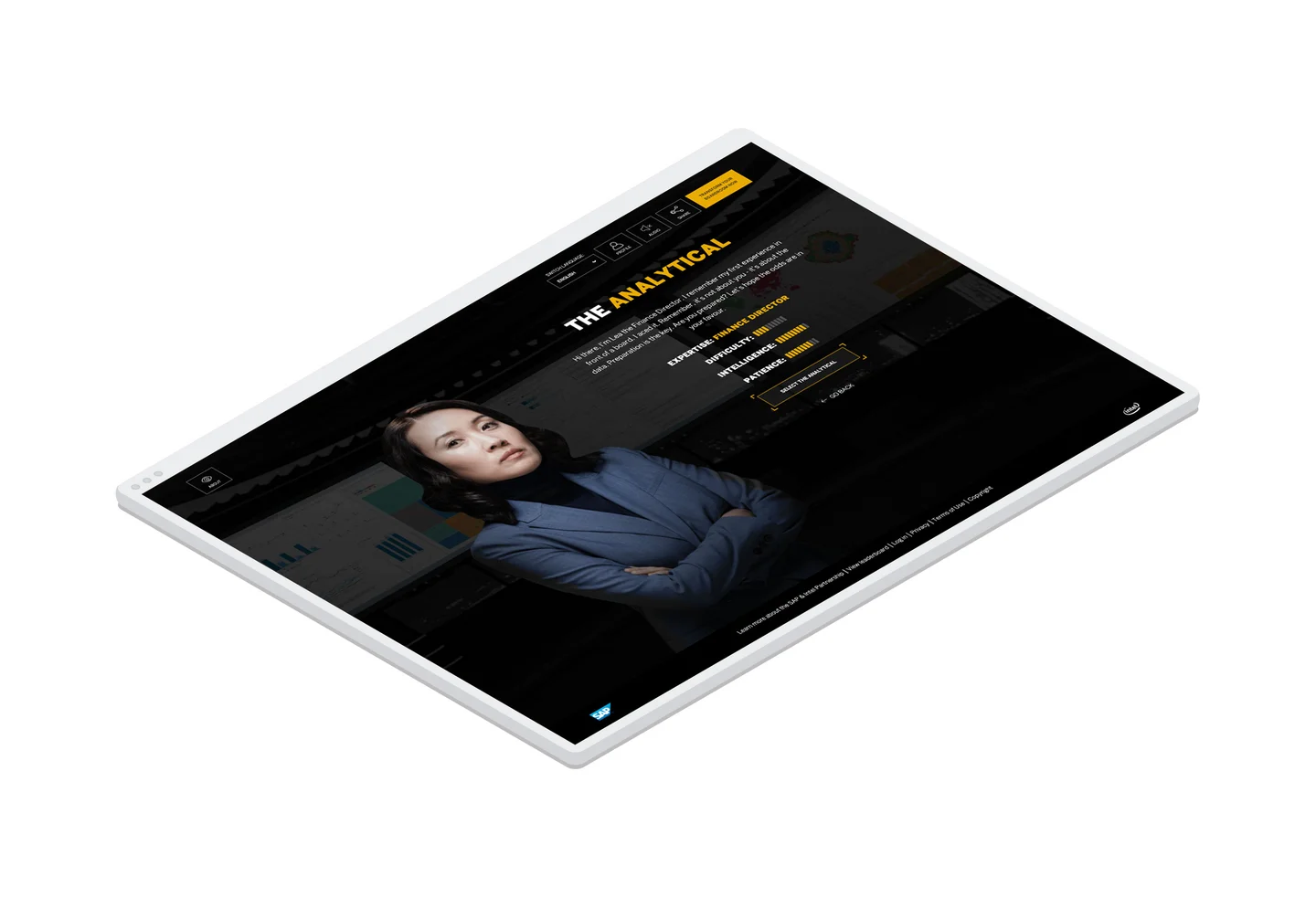 The profile page for the Analytical board member displaying her strengths and skills