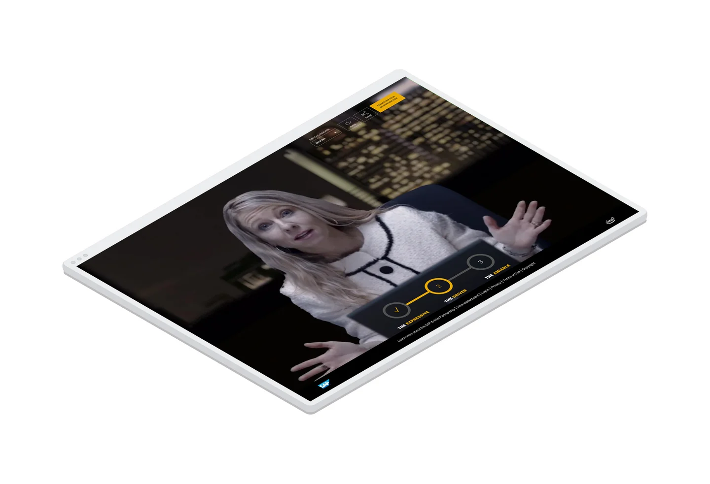 A board member giving a glowing review of your performance after a successful presentation