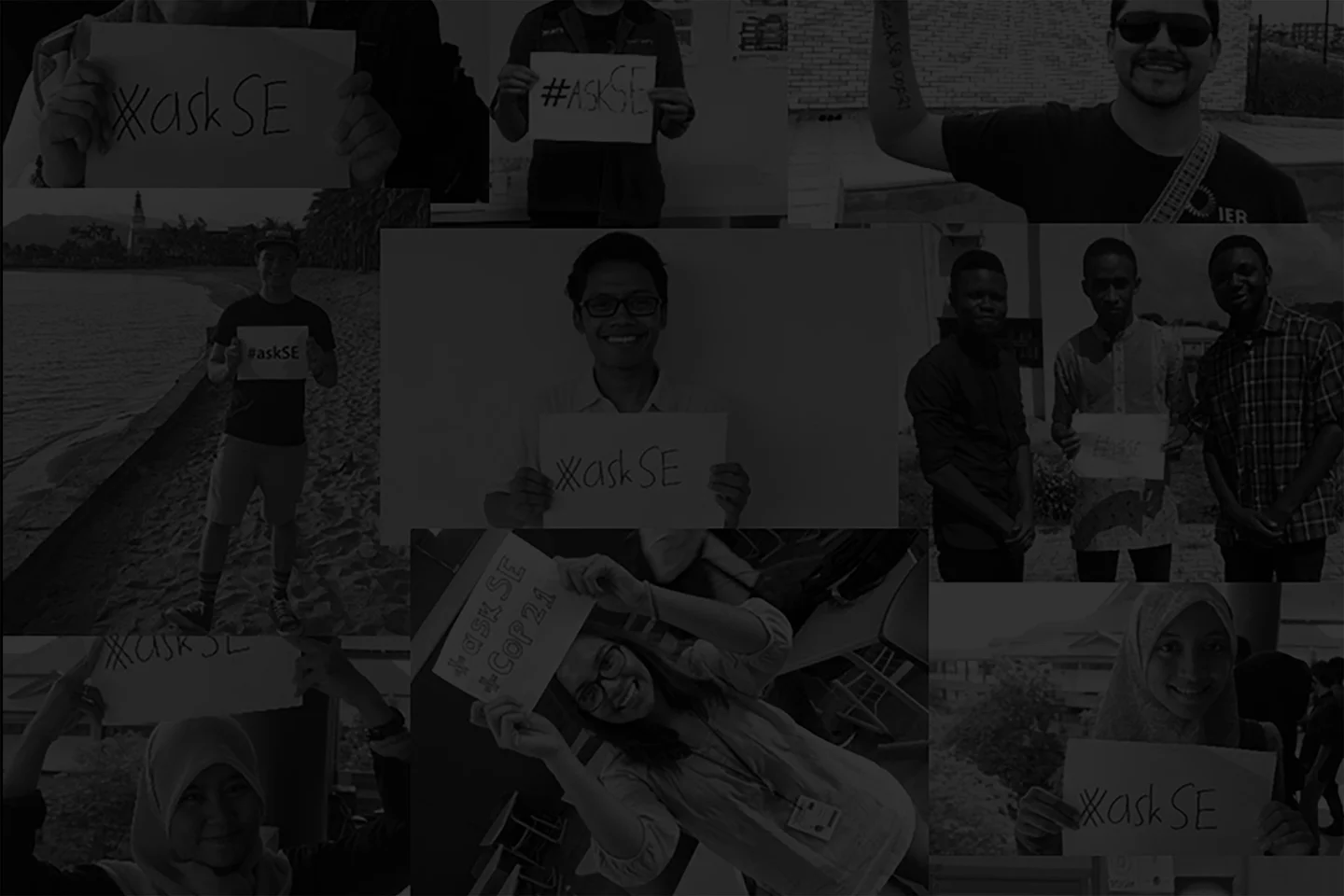 A collage of social media posts sharing the #askSE hash tag