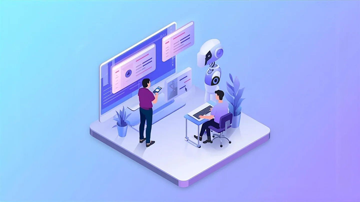 A couple of developers working with AI to develop an application