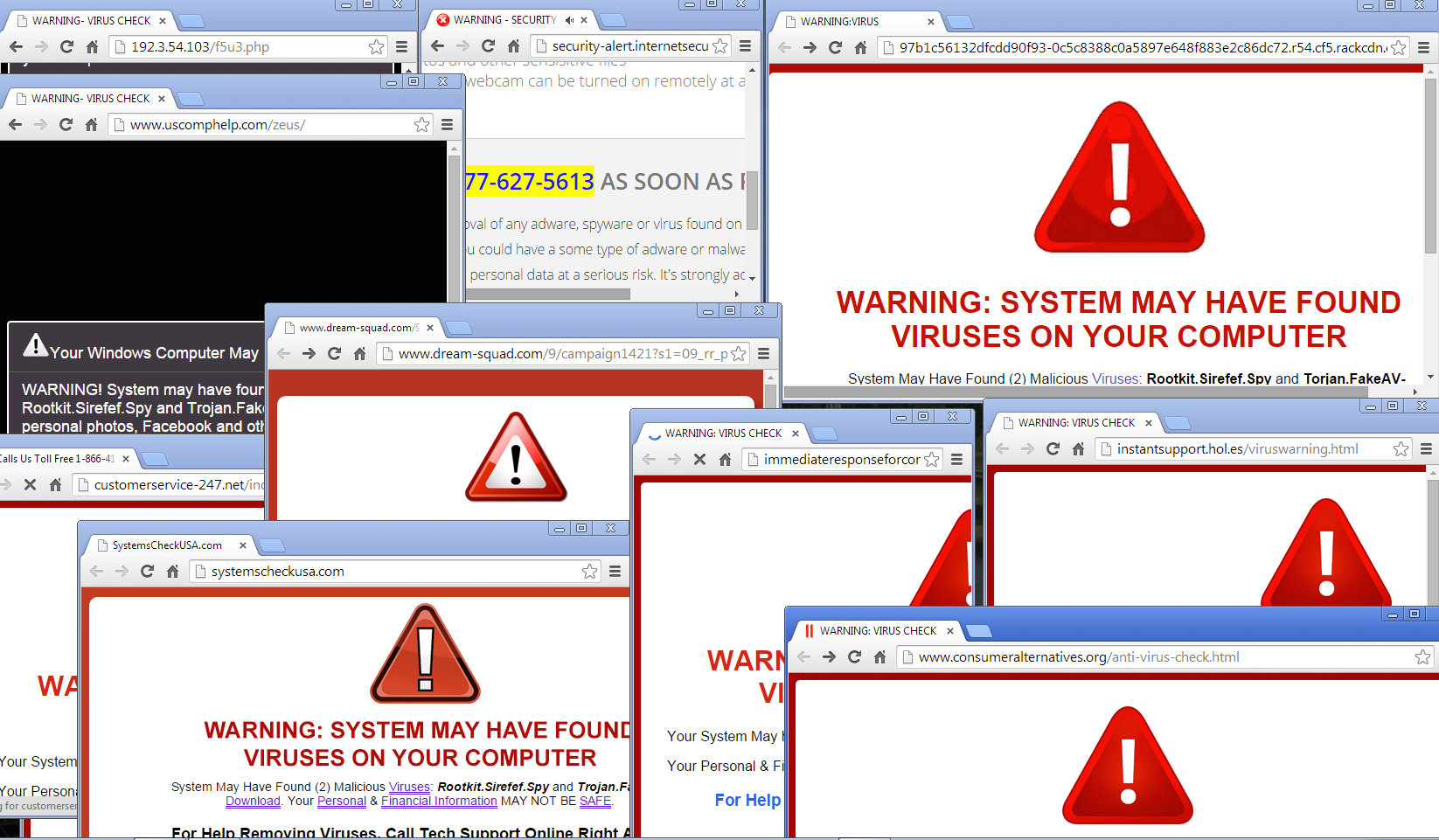 A million scam pop ups flooding your screen